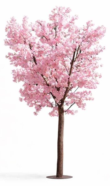 DECOLED 3D umělý strom Sakura 300 × 200 cm, růžová dekorace, IP44 venkovní, kov a plast