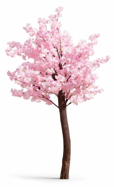 DECOLED 3D umělý strom Sakura 150 × 100 cm, růžová dekorace, IP44 venkovní, kov a plast