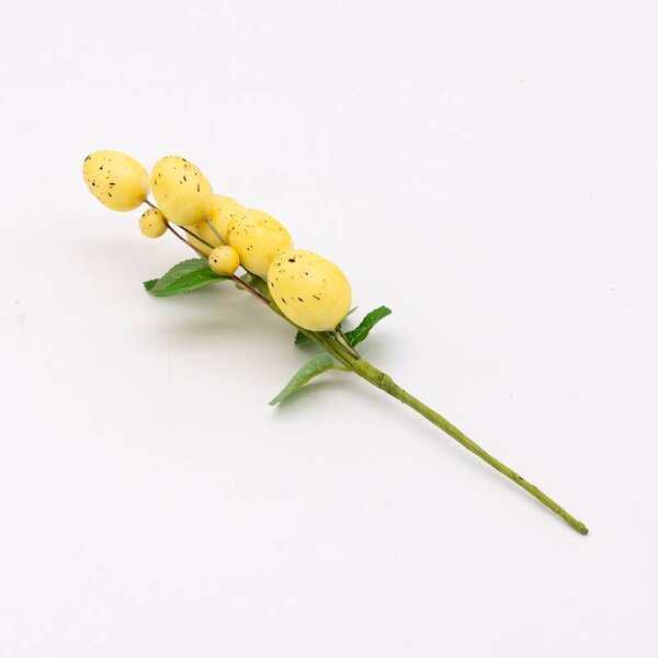 DECOLED Velikonoční zápich větvička, 24 × 8 cm, žlutá vajíčka, plast, venkovní