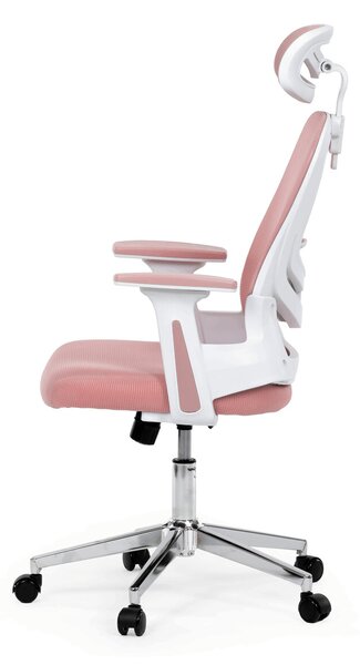 Ergonomická kancelářská židle EMILIE - růžová síťovina