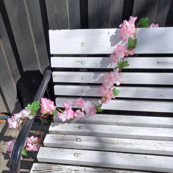 DECOLED 3D jarní dekorace girlanda květinová, 220 × 15 cm, růžová, Sakura