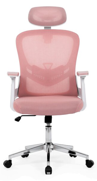 Ergonomická kancelářská židle EMILIE - růžová síťovina