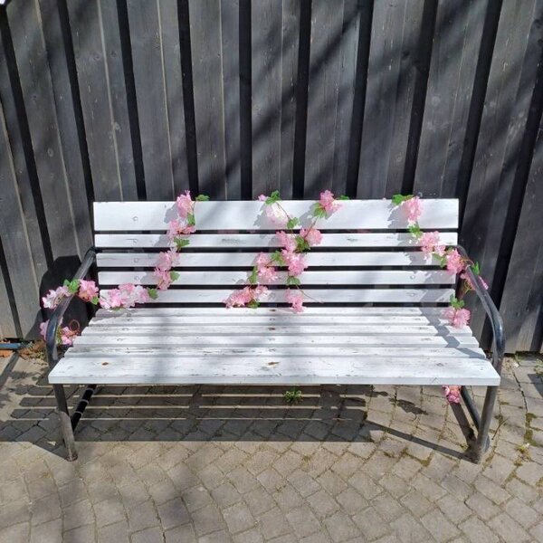 DECOLED 3D jarní dekorace girlanda květinová, 220 × 15 cm, růžová, Sakura