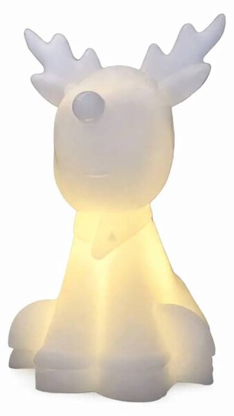 SIRIUS LED svítící sob Naja voskový na baterie CR2450, výška 11,6 cm, bílý