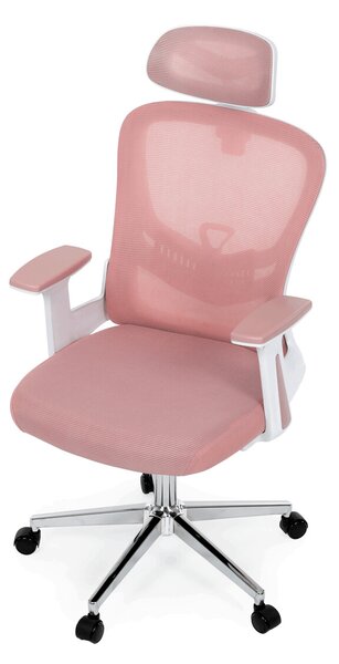 Ergonomická kancelářská židle EMILIE - růžová síťovina