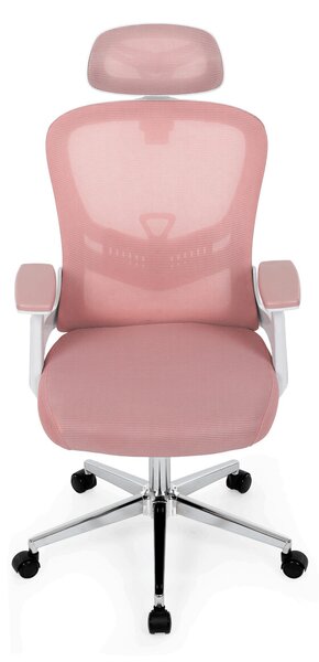 Ergonomická kancelářská židle EMILIE - růžová síťovina