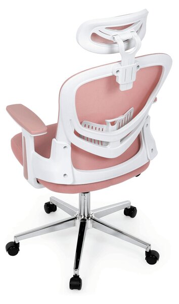 Ergonomická kancelářská židle EMILIE - růžová síťovina