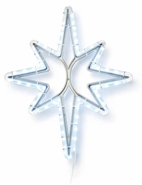DECOLED Easy Fix 2D LED světelná hvězda X., 43 × 56 cm, ledově bílá, závěsná, 3D tisk, bílá