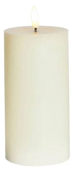 SIRIUS LED svíčka na baterie vosková Sille Ivory, Ø 7,5 × 15 cm, bílá, 2× AA