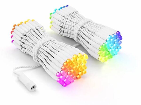 Barevná světýlka venkovní Twinkly strings 25 m Dual Pro, 2× 125 LED RGB, bílý kabel, IP44, 2× 12,5 m
