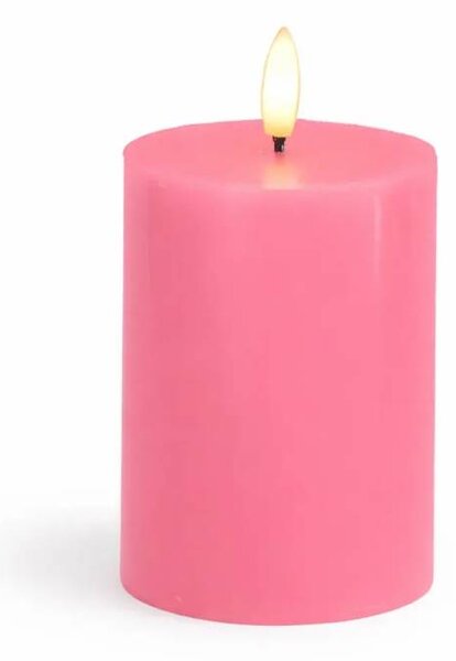 SIRIUS LED svíčka na baterie vosková Sille, Ø 7,5 × 10 cm, starorůžová, 2× AA