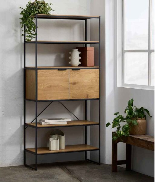Designový regál Valenzuela 190 cm vzor dub