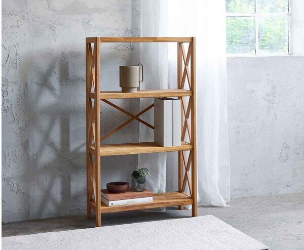 Designový regál Walworth 124 cm přírodní dub
