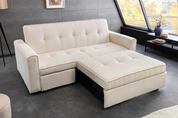 Designová rozkládací sedačka Zaragoza 180 cm béžový manšestr
