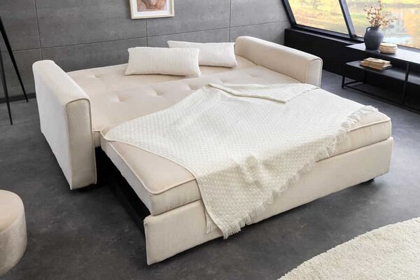 Designová rozkládací sedačka Zaragoza 180 cm béžový manšestr