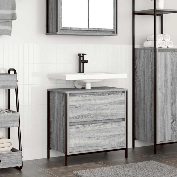 Koupelnová skříňka s umyvadlem a zásuvkami Grey Sonoma