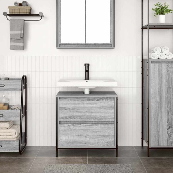 Koupelnová skříňka s umyvadlem a zásuvkami Grey Sonoma