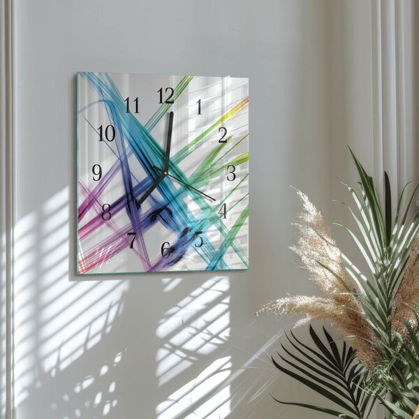 Skleněné hodiny na stěnu Abstrakce zskc-30x30-00057641