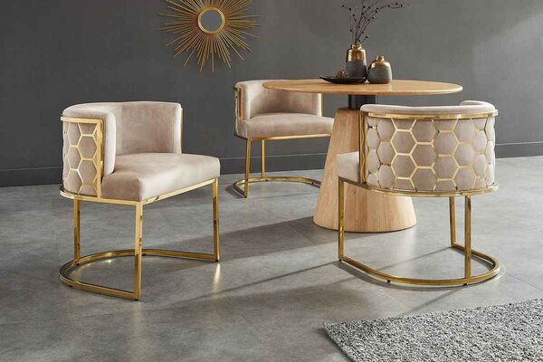 Designová jídelní židle Baldassare béžový samet