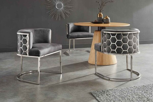 Designová jídelní židle Baldassare šedý samet