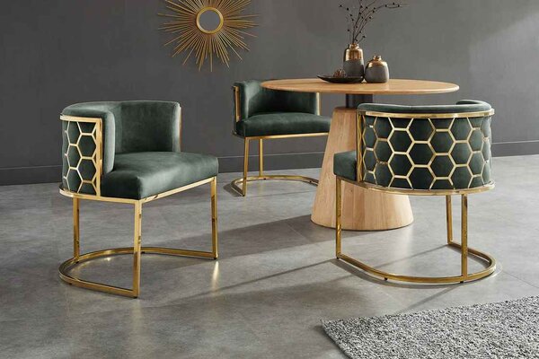 Designová jídelní židle Baldassare zelený samet