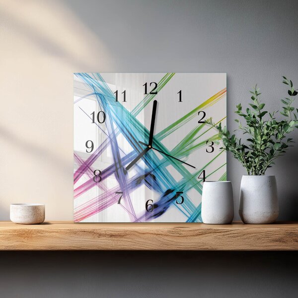 Skleněné hodiny na stěnu Abstrakce zskc-30x30-00057641