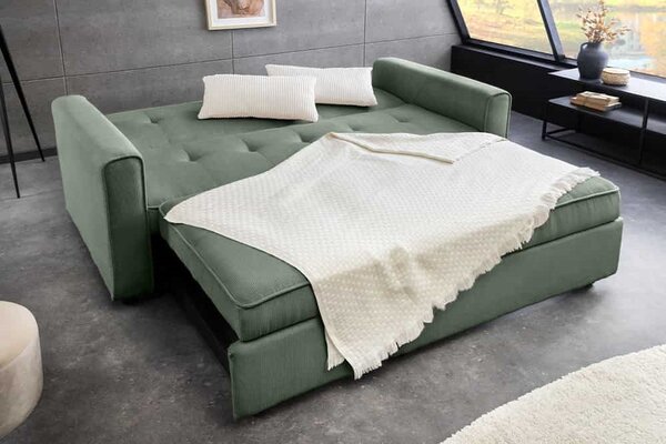 Designová rozkládací sedačka Zaragoza 180 cm zelený manšestr