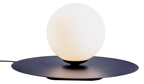 Nordic Design Černo bílá skleněná stolní lampa Lyon S