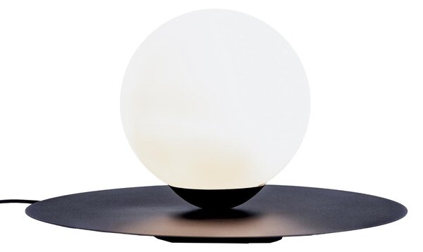 Nordic Design Černo bílá skleněná stolní lampa Lyon M