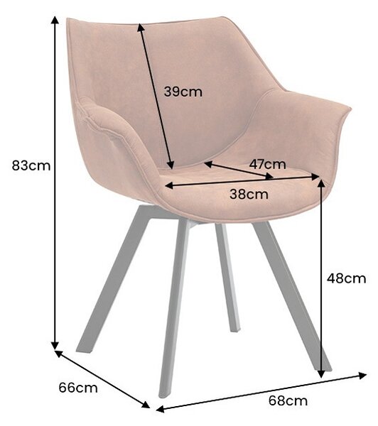 Designová otočná židle Kiara antická hnědá