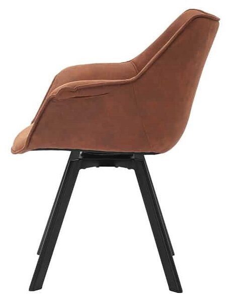 Designová otočná židle Kiara antická hnědá