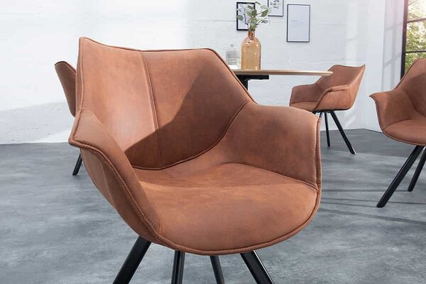 Designová otočná židle Kiara antická hnědá