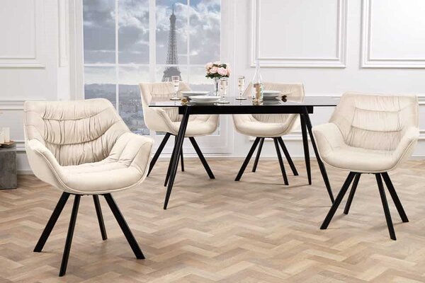 Designová otočná židle Kiara šampaňská