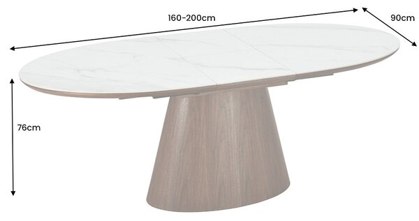 Oválný rozkládací jídelní stůl Parthenia 160-200 cm tmavý ořech