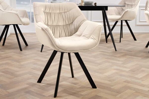 Designová otočná židle Kiara šampaňská