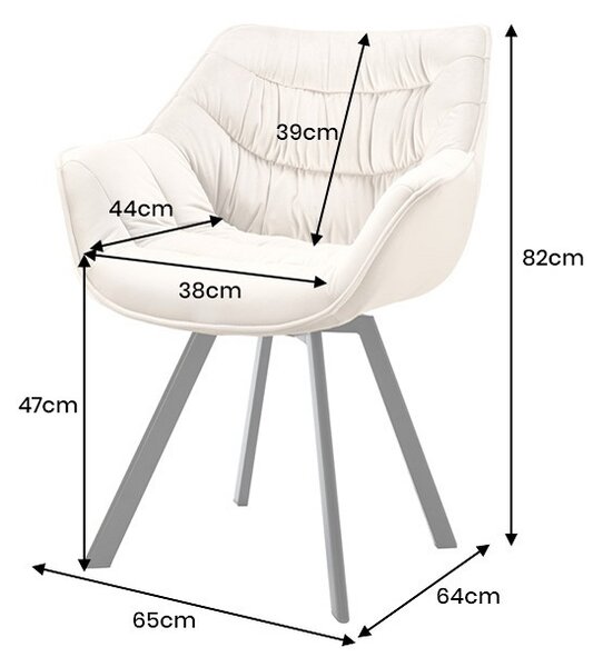 Designová otočná židle Kiara šampaňská