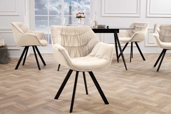 Designová otočná židle Kiara šampaňská