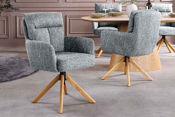 Designová otočná židle Maddison zelená / dub