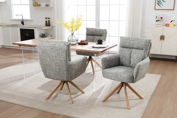 Designová otočná židle Maddison zelená / dub