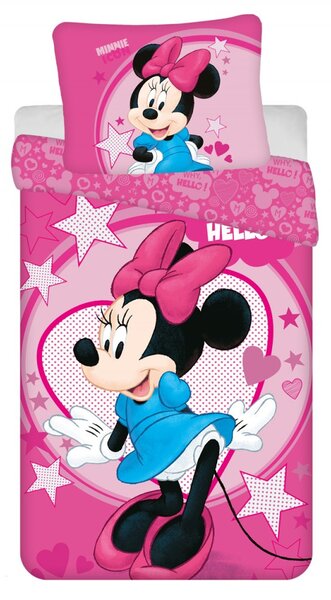 Dětské povlečení z mikrovlákna MINNIE HELLO růžové Rozměr povlečení: 70 x 90 cm | 140 x 200 cm