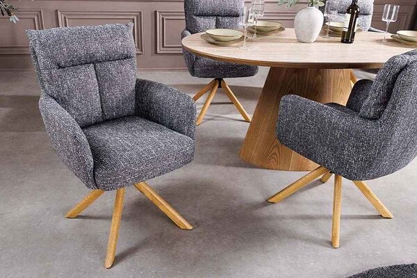 Designová otočná židle Maddison šedá / dub