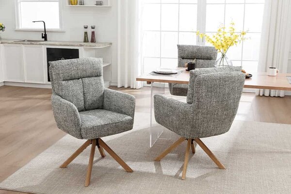 Designová otočná židle Maddison zelená / dub