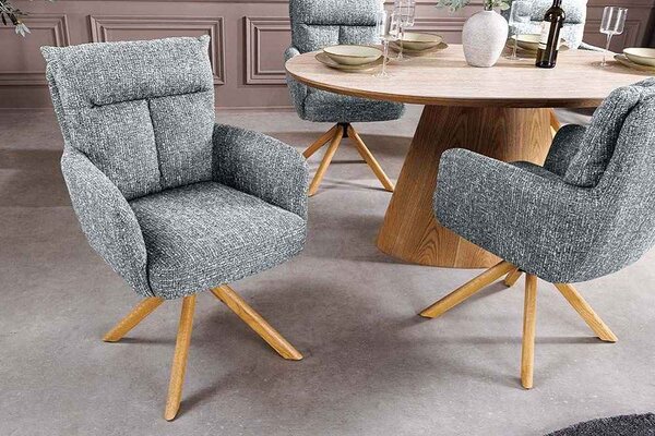 Designová otočná židle Maddison zelená / dub
