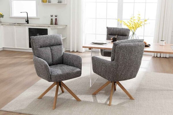Designová otočná židle Maddison šedá / dub