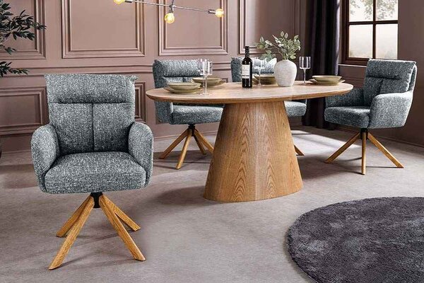 Designová otočná židle Maddison zelená / dub