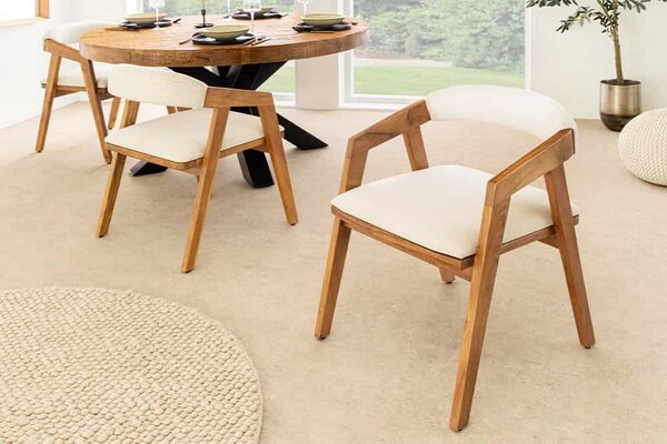 Designová jídelní židle Massive Honey akácie / béžová