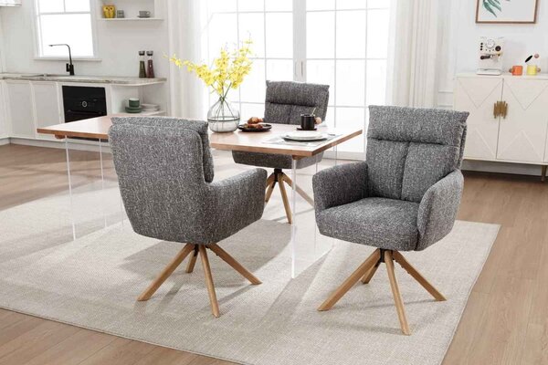 Designová otočná židle Maddison šedá / dub