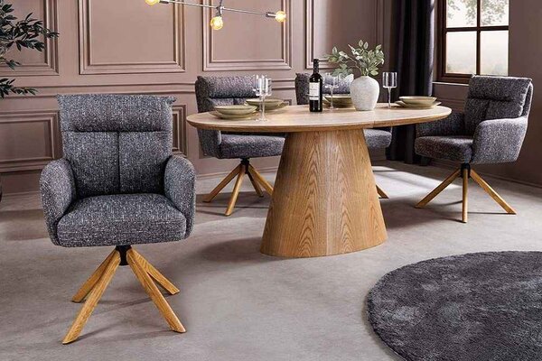 Designová otočná židle Maddison šedá / dub