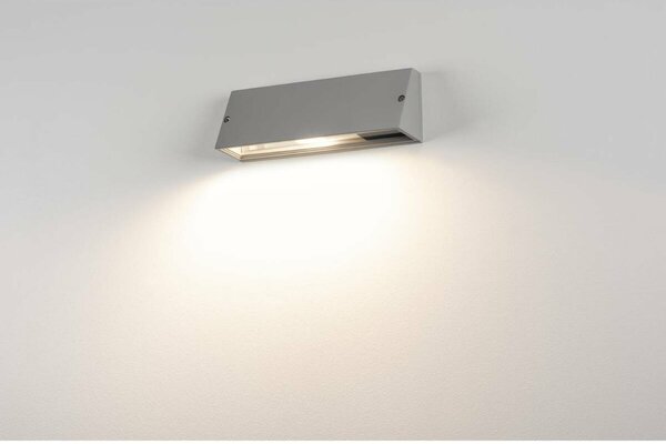 BIG WHITE SLV PEMA, venkovní nástěnné svítidlo, TC-(D,H,T,Q)SE, IP44, hranaté, stříbrošedé, max. 15 W 230034