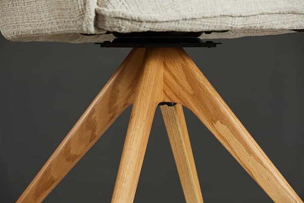 Designová otočná židle Kahikilani béžová / dub